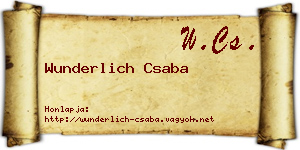 Wunderlich Csaba névjegykártya