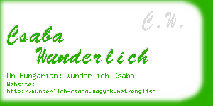 csaba wunderlich business card